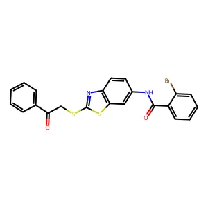 2-bromo-N-{2-[(2-oxo-2-phenylethyl)sulfanyl]-1,3-benzothiazol-6-yl}benzamide structure