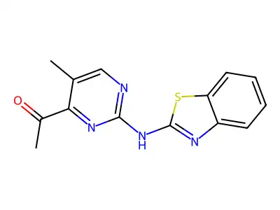 1-[2-(1,3-Benzothiazol-2-ylamino)-5-methylpyrimidin-4-yl]ethanone structure