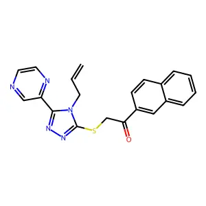 1-(naphthalen-2-yl)-2-{[4-(prop-2-en-1-yl)-5-(pyrazin-2-yl)-4H-1,2,4-triazol-3-yl]sulfanyl}ethanone structure