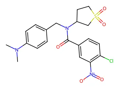 4-chloro-N-(4-(dimethylamino)benzyl)-N-(1,1-dioxidotetrahydrothiophen-3-yl)-3-nitrobenzamide structure