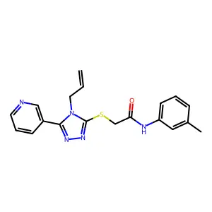 N-(3-methylphenyl)-2-{[4-(prop-2-en-1-yl)-5-(pyridin-3-yl)-4H-1,2,4-triazol-3-yl]sulfanyl}acetamide structure