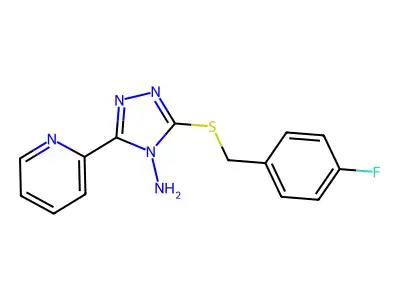 3-((4-Fluorobenzyl)thio)-5-(2-pyridinyl)-4H-1,2,4-triazol-4-ylamine structure