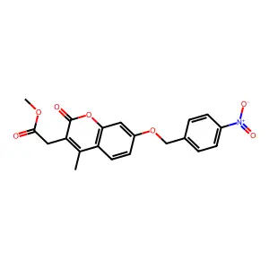 Methyl 2-[4-methyl-7-[(4-nitrophenyl)methoxy]-2-oxochromen-3-yl]acetate structure