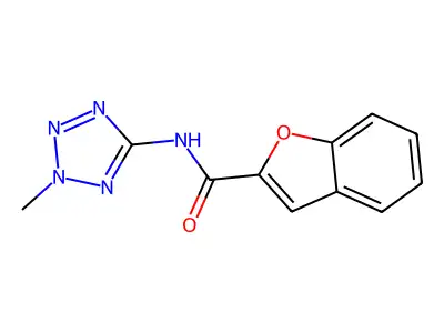 N-(2-methyl-2H-tetrazol-5-yl)-1-benzofuran-2-carboxamide structure