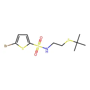 5-bromo-N-(2-tert-butylsulfanylethyl)thiophene-2-sulfonamide structure