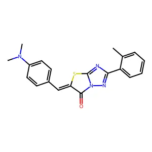 (5Z)-5-[4-(dimethylamino)benzylidene]-2-(2-methylphenyl)[1,3]thiazolo[3,2-b][1,2,4]triazol-6(5H)-one structure