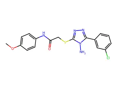 2-((4-Amino-5-(3-CL-PH)-4H-1,2,4-triazol-3-YL)thio)-N-(4-methoxyphenyl)acetamide structure