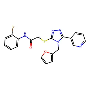 N-(2-bromophenyl)-2-{[4-(furan-2-ylmethyl)-5-(pyridin-3-yl)-4H-1,2,4-triazol-3-yl]sulfanyl}acetamide structure