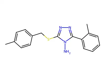 5-(2-Methylphenyl)-3-[(4-methylphenyl)methylthio]-1,2,4-triazole-4-ylamine structure