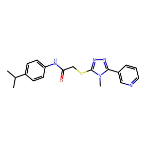2-{[4-methyl-5-(pyridin-3-yl)-4H-1,2,4-triazol-3-yl]sulfanyl}-N-[4-(propan-2-yl)phenyl]acetamide structure