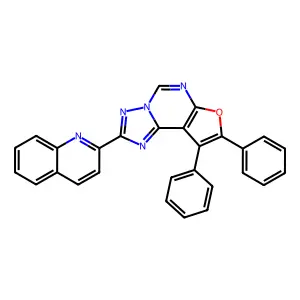 8,9-Diphenyl-2-(2-quinolinyl)furo[3,2-e][1,2,4]triazolo[1,5-c]pyrimidine structure