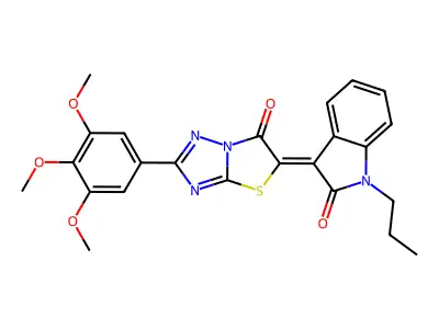 (3Z)-3-[6-oxo-2-(3,4,5-trimethoxyphenyl)[1,3]thiazolo[3,2-b][1,2,4]triazol-5(6H)-ylidene]-1-propyl-1,3-dihydro-2H-indol-2-one structure
