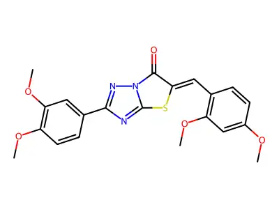 (5Z)-5-(2,4-dimethoxybenzylidene)-2-(3,4-dimethoxyphenyl)[1,3]thiazolo[3,2-b][1,2,4]triazol-6(5H)-one structure