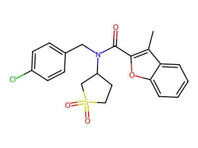 2-Benzofurancarboxamide,N-[(4-chlorophenyl)methyl]-3-methyl-N-(tetrahydro-1,1-dioxido-3-thienyl)-(9CI) structure