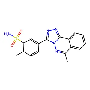 2-Methyl-5-(6-methyl-[1,2,4]triazolo[3,4-a]phthalazin-3-yl)benzenesulfonamide structure