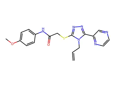 N-(4-methoxyphenyl)-2-{[4-(prop-2-en-1-yl)-5-(pyrazin-2-yl)-4H-1,2,4-triazol-3-yl]sulfanyl}acetamide structure