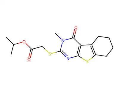ISOPROPYL [(3-METHYL-4-OXO-3,4,5,6,7,8-HEXAHYDRO[1]BENZOTHIENO[2,3-D]PYRIMIDIN-2-YL)SULFANYL]ACETATE structure