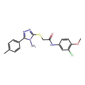 2-{[4-amino-5-(4-methylphenyl)-4H-1,2,4-triazol-3-yl]sulfanyl}-N-(3-chloro-4-methoxyphenyl)acetamide structure