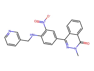2-Methyl-4-[3-nitro-4-(pyridin-3-ylmethylamino)phenyl]phthalazin-1-one structure