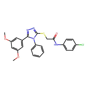 N-(4-chlorophenyl)-2-[[5-(3,5-dimethoxyphenyl)-4-phenyl-1,2,4-triazol-3-yl]sulfanyl]acetamide structure