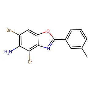 4,6-Dibromo-2-(3-methylphenyl)-1,3-benzoxazol-5-amine structure