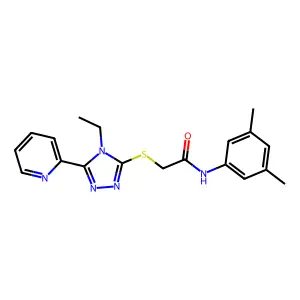 N-(3,5-dimethylphenyl)-2-{[4-ethyl-5-(pyridin-2-yl)-4H-1,2,4-triazol-3-yl]sulfanyl}acetamide structure
