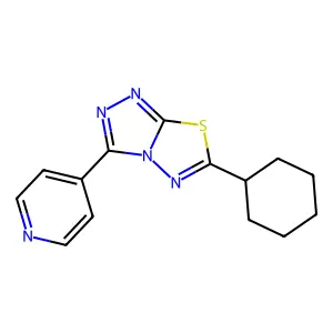 6-Cyclohexyl-3-(pyridin-4-yl)-[1,2,4]triazolo[3,4-b][1,3,4]thiadiazole structure