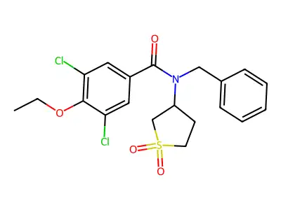 N-benzyl-3,5-dichloro-N-(1,1-dioxidotetrahydrothiophen-3-yl)-4-ethoxybenzamide structure