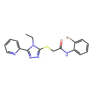 N-(2-BR-PH)-2-((4-Ethyl-5-(2-pyridinyl)-4H-1,2,4-triazol-3-YL)thio)acetamide structure