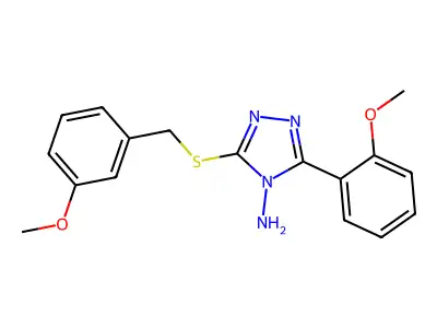 3-(2-Methoxyphenyl)-5-[(3-methoxyphenyl)methylthio]-1,2,4-triazole-4-ylamine structure