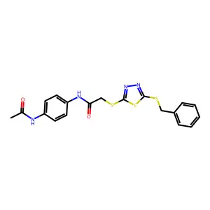 N-(4-(Acetylamino)PH)-2-((5-(benzylthio)-1,3,4-thiadiazol-2-YL)thio)acetamide structure