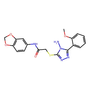 2-{[4-amino-5-(2-methoxyphenyl)-4H-1,2,4-triazol-3-yl]sulfanyl}-N-(1,3-benzodioxol-5-yl)acetamide structure