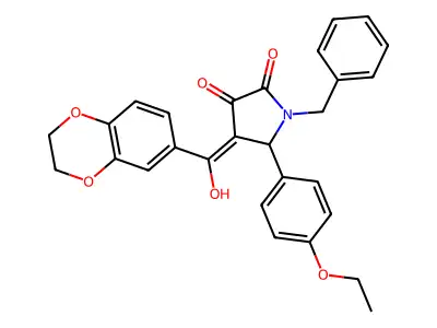 1-benzyl-4-(2,3-dihydro-1,4-benzodioxine-6-carbonyl)-5-(4-ethoxyphenyl)-3-hydroxy-2,5-dihydro-1H-pyrrol-2-one structure