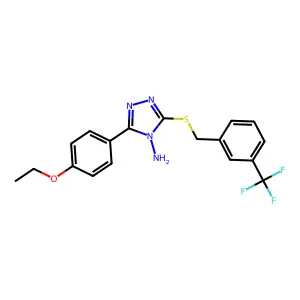 3-(4-ethoxyphenyl)-5-{[3-(trifluoromethyl)benzyl]sulfanyl}-4H-1,2,4-triazol-4-amine structure
