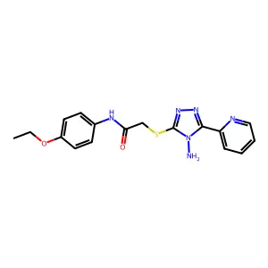 2-((4-amino-5-(pyridin-2-yl)-4H-1,2,4-triazol-3-yl)thio)-N-(4-ethoxyphenyl)acetamide structure