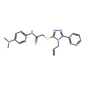 N-[4-(dimethylamino)phenyl]-2-{[4-(prop-2-en-1-yl)-5-(pyridin-3-yl)-4H-1,2,4-triazol-3-yl]sulfanyl}acetamide structure