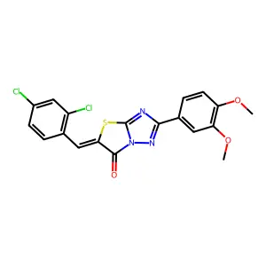(5Z)-5-(2,4-dichlorobenzylidene)-2-(3,4-dimethoxyphenyl)[1,3]thiazolo[3,2-b][1,2,4]triazol-6(5H)-one structure
