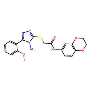 2-{[4-amino-5-(2-methoxyphenyl)-4H-1,2,4-triazol-3-yl]sulfanyl}-N-(2,3-dihydro-1,4-benzodioxin-6-yl)acetamide structure