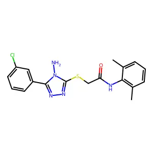 2-((4-Amino-5-(3-CL-PH)-4H-1,2,4-triazol-3-YL)thio)-N-(2,6-dimethyl-PH)acetamide structure