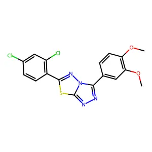 6-(2,4-dichlorophenyl)-3-(3,4-dimethoxyphenyl)[1,2,4]triazolo[3,4-b][1,3,4]thiadiazole structure