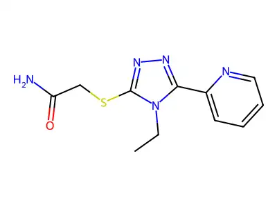 2-[(4-Ethyl-5-pyridin-2-yl-1,2,4-triazol-3-yl)sulfanyl]acetamide structure