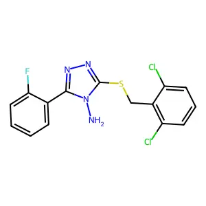 5-[(2,6-Dichlorophenyl)methylthio]-3-(2-fluorophenyl)-1,2,4-triazole-4-ylamine structure