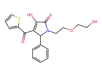 4-hydroxy-1-[2-(2-hydroxyethoxy)ethyl]-2-phenyl-3-(thiophene-2-carbonyl)-2H-pyrrol-5-one structure