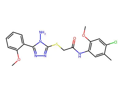 2-[4-amino-5-(2-methoxyphenyl)(1,2,4-triazol-3-ylthio)]-N-(4-chloro-2-methoxy-5-methylphenyl)acetamide structure