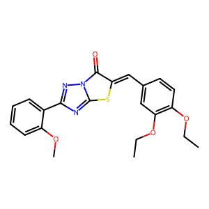 (5Z)-5-(3,4-diethoxybenzylidene)-2-(2-methoxyphenyl)[1,3]thiazolo[3,2-b][1,2,4]triazol-6(5H)-one structure