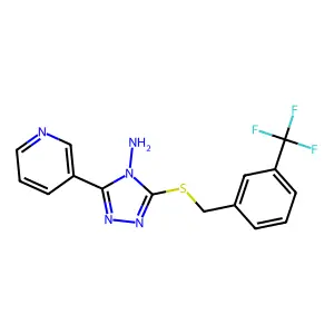 3-(pyridin-3-yl)-5-{[3-(trifluoromethyl)benzyl]sulfanyl}-4H-1,2,4-triazol-4-amine structure