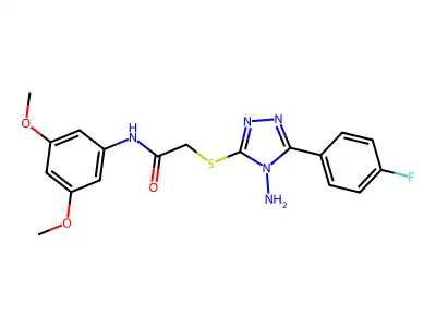 2-{[4-amino-5-(4-fluorophenyl)-4H-1,2,4-triazol-3-yl]sulfanyl}-N-(3,5-dimethoxyphenyl)acetamide structure