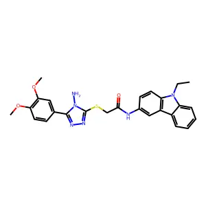 2-{[4-amino-5-(3,4-dimethoxyphenyl)-4H-1,2,4-triazol-3-yl]sulfanyl}-N-(9-ethyl-9H-carbazol-3-yl)acetamide structure