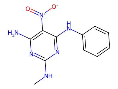 N2-methyl-5-nitro-N4-phenylpyrimidine-2,4,6-triamine structure