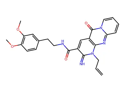 1-allyl-N~3~-(3,4-dimethoxyphenethyl)-2-imino-5-oxo-1,5-dihydro-2H-dipyrido[1,2-a:2,3-d]pyrimidine-3-carboxamide structure